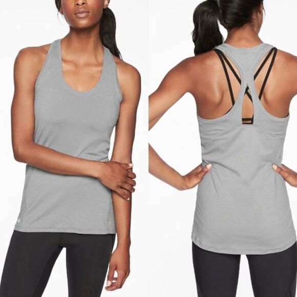 ATHLETA Limitless Sleeveless Keyhole Tank Top Grey XXS - Picture 1 of 4